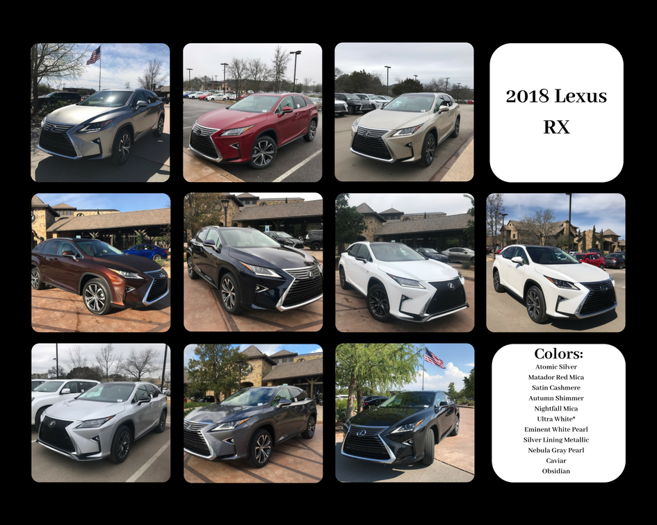 2018 Lexus Color Chart